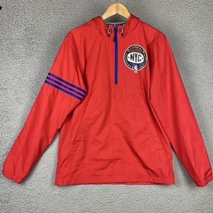 Adidas NBA ALL-STAR 2015 Pullover Jacket Hooded Windbreaker S Red BKL NY‎ RARE